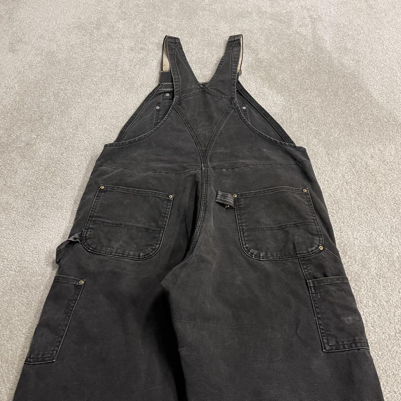Carhartt baggy dungarees thick insulated overalls washed black