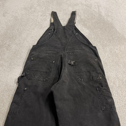 Carhartt baggy dungarees thick insulated overalls washed black