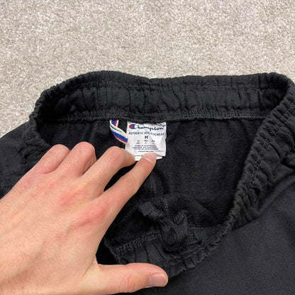 00s Y2k black Champion joggers M gym wear jogger sweatpants embroidered logo tracksuit bottoms