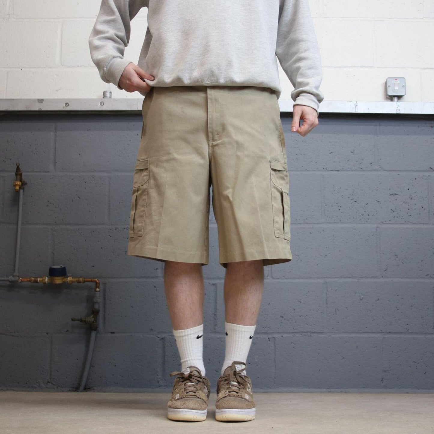 Y2K Dickies baggy cargo shorts skater khaki Loose chino style summer festival shorts