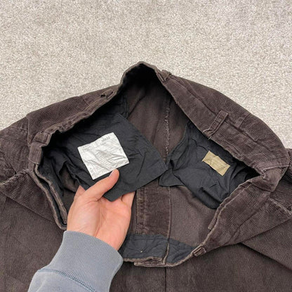 Brown Haggar corduroy trousers W38L32 baggy jumbo cord pants 90s skate style