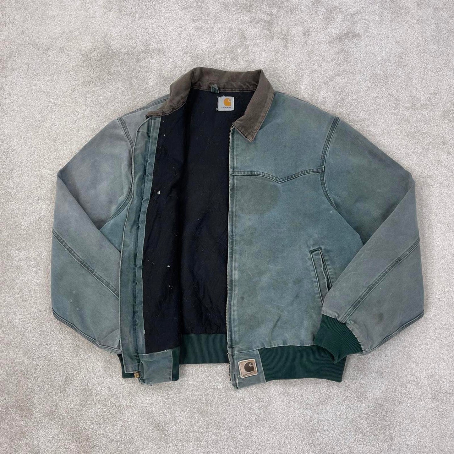 Vintage turquoise Carhartt Santa Fe bomber jacket XL Detroit cropped