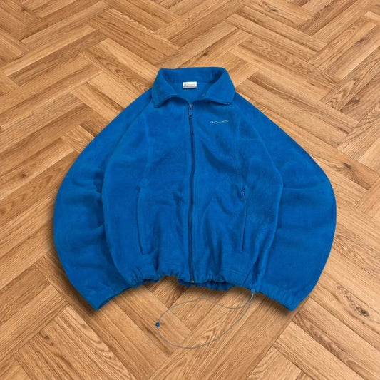 Y2K Columbia technical fleece M women's blue full zip up autumn adjustable waist