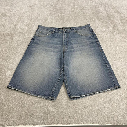 Y2k baggy embroidered shorts Ecko Unltd blue Loose fit skater style brand surf jorts
