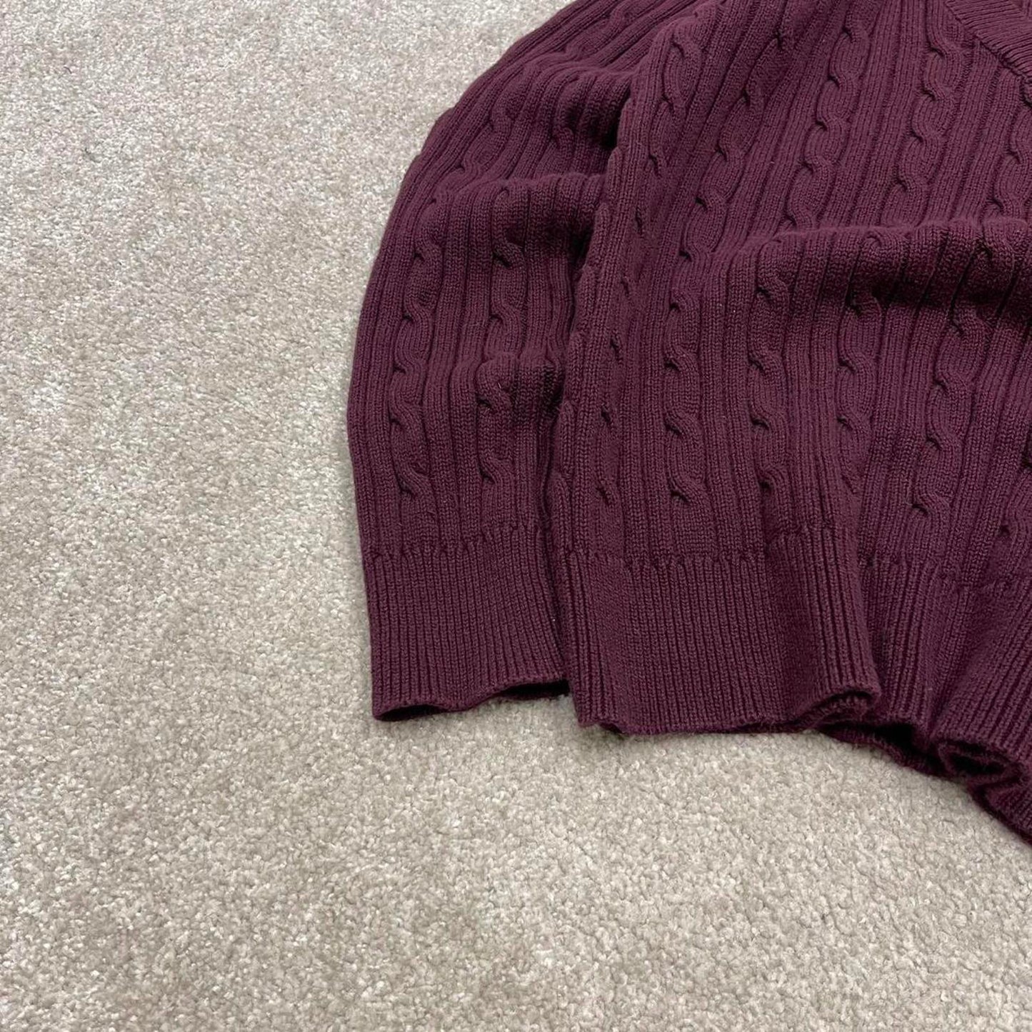 00s CHAPS knit sweater jumper embroidered L women's maroon knitted pull over y2k 90s style