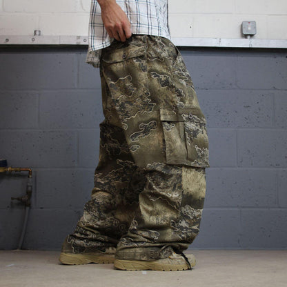 Baggy realtree camo cargo pants wide leg Y2K XXL khaki Wide leg camouflage pattern utility trousers