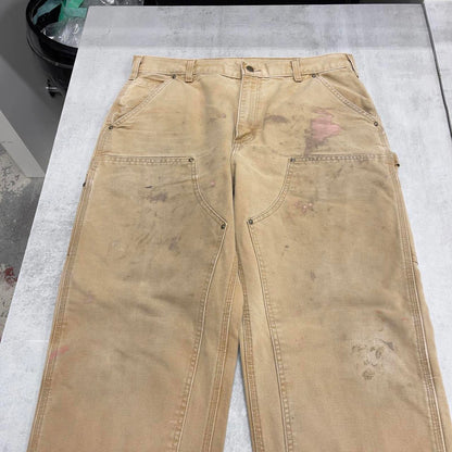 Baggy Carhartt double knee carpenter jeans W36 L32 tan 90s style skater cargos