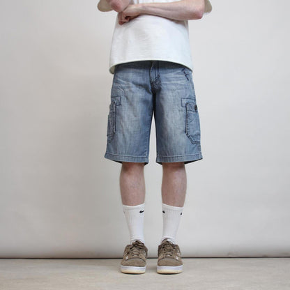 Mens FUBU denim cargo shorts W30
