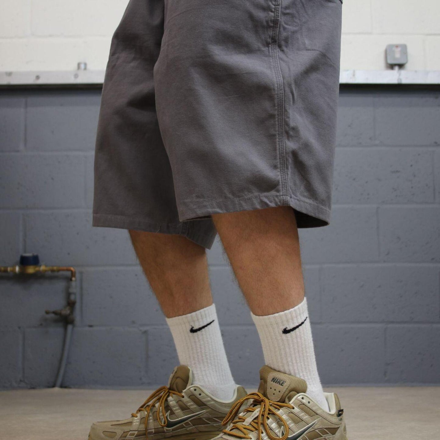Carhartt cargo shorts skater surf grey Loose relaxed fit workwear carpenter shorts