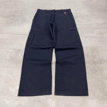 Loose Dickies cargo trousers W32L30 navy chino style relaxed skater cargo pants