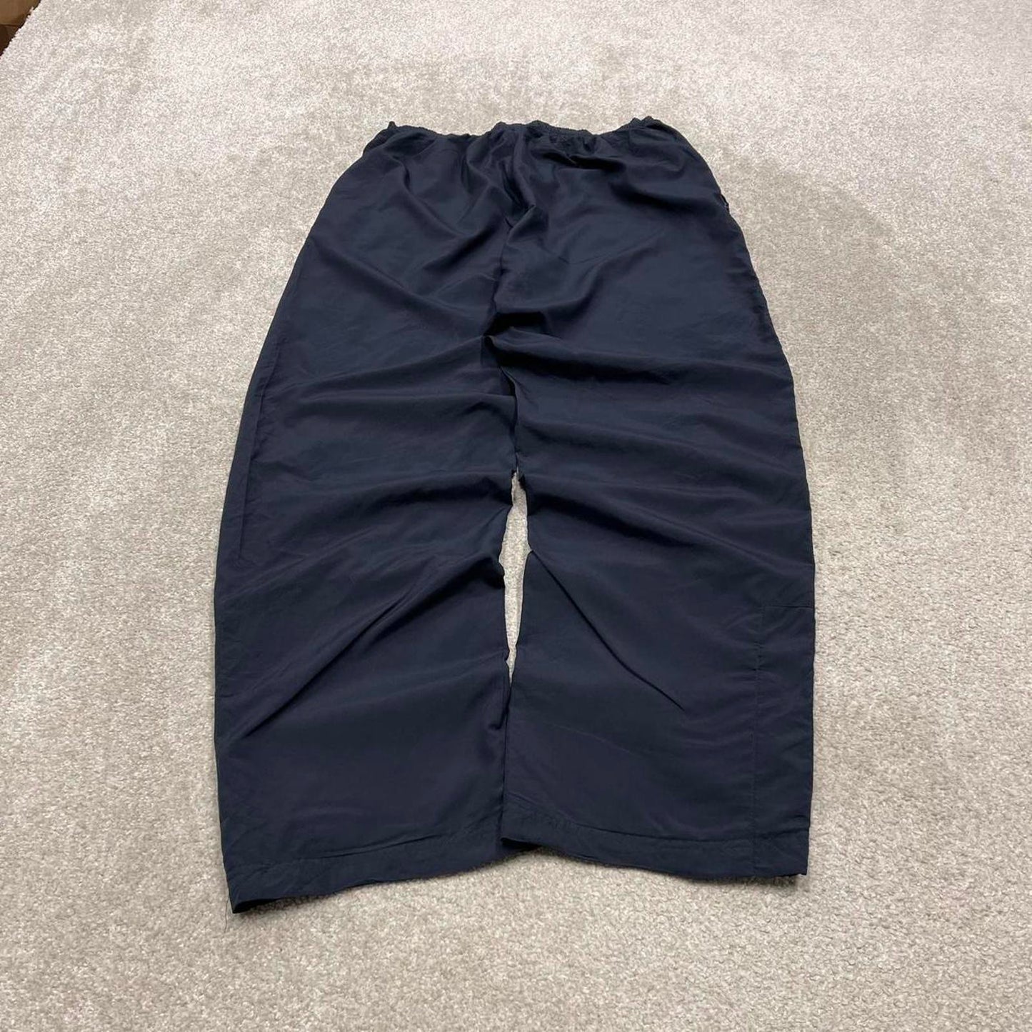Y2k baggy Adidas tracksuit bottoms navy Loose floaty drawstring track pants embroidered logo