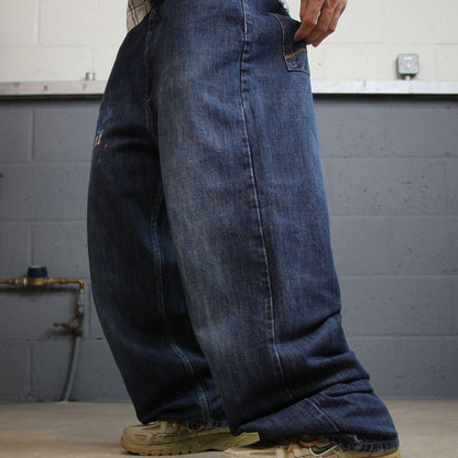 G Unit baggy jeans y2k W38L32 blue Proper baggy skater style Gorilla Unit print design heavy denim