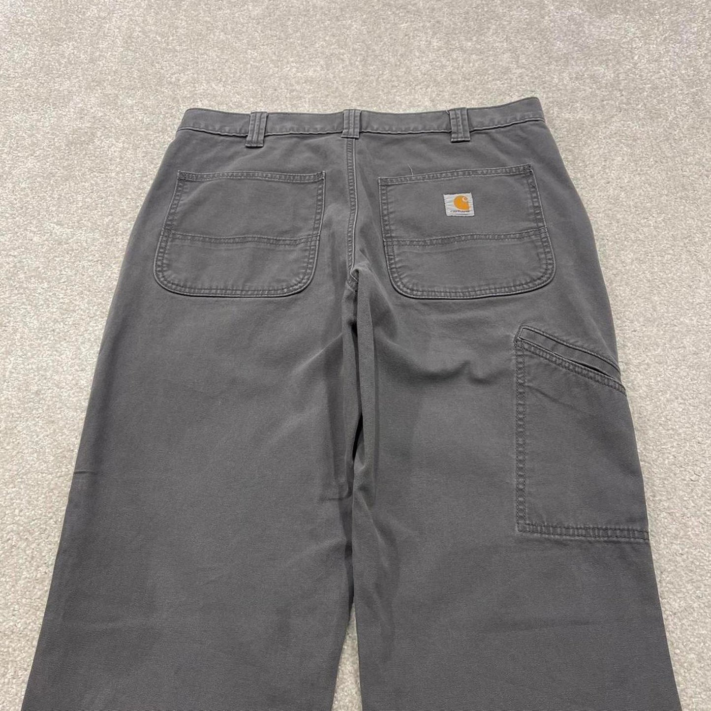 Y2K Carhartt work pants relaxed fit grey Canvasy skater cargo carpenter trousers