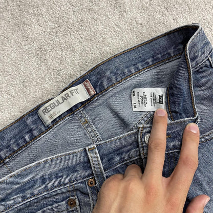 Levi's 505 straight fit jeans y2k blue Regular straight leg denim pants red tab logo