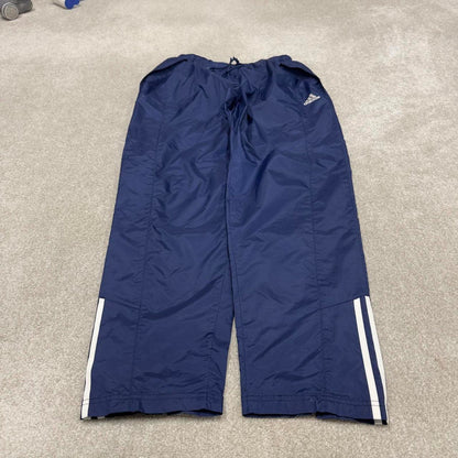 Y2k Adidas tracksuit bottoms Large mens blue loose 00s joggers embroidered sporty track pants
