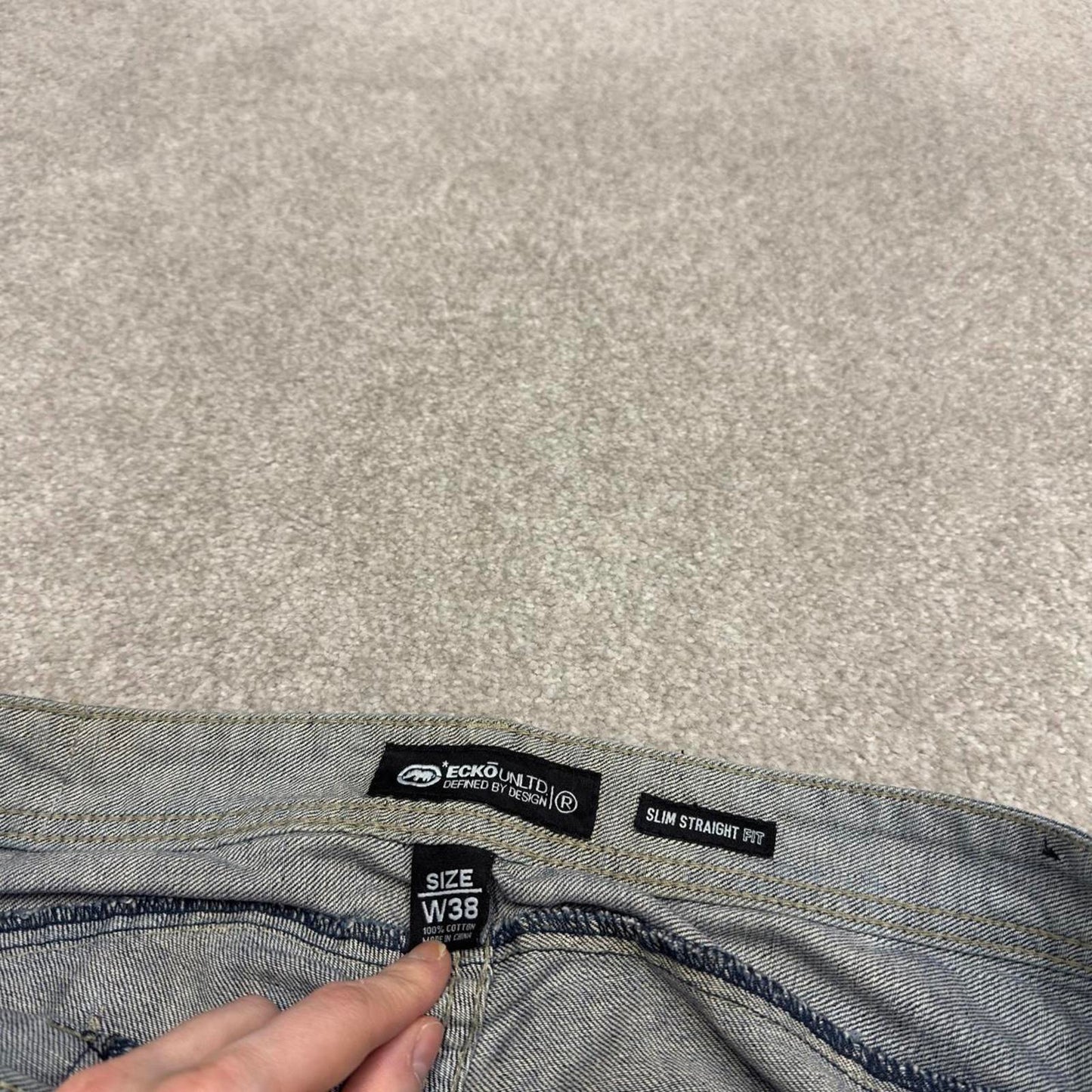 Y2K Ecko Unltd jeans straight leg blue Slim straight fit denim skater style pants