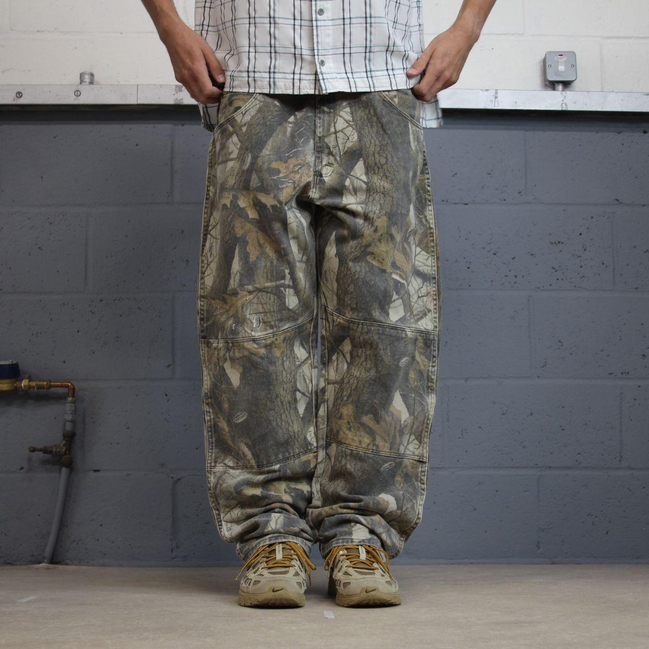 Vintage Realtree Wrangler double knee camo jeans y2k khaki camouflage hunting utility trousers