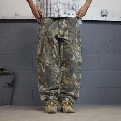 Vintage Realtree Wrangler double knee camo jeans y2k khaki camouflage hunting utility trousers