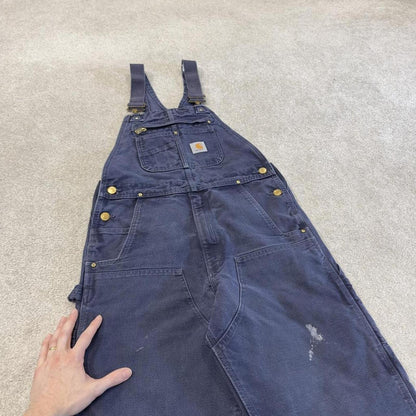 Vintage Carhartt dungarees navy overalls Bib & brace utility workwear farmer