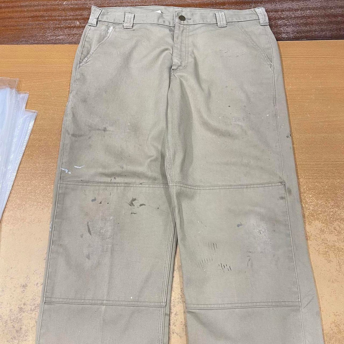 Beige Carhartt double knee trousers W36L30