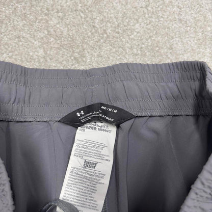 00s Under Armour tracksuit bottoms y2k M loose grey joggers embroidered logos gym wear trackies