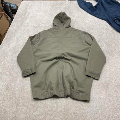 00s Quiksilver technical parka jacket XL men's green y2k style hooded Sherpa lined coat