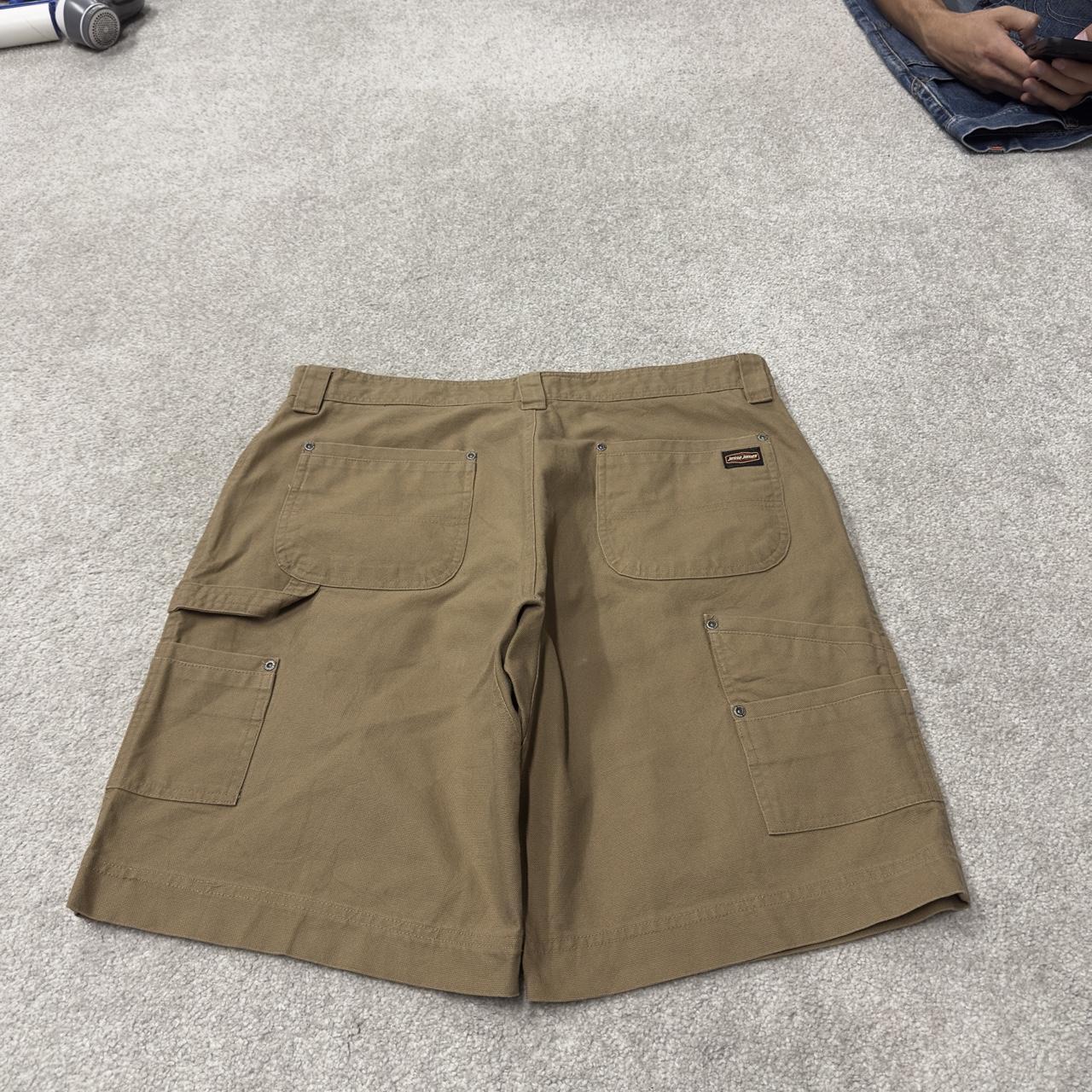 Jesse James baggy surf shorts y2k carpenter tan Loose canvas loose leg summer festival jorts