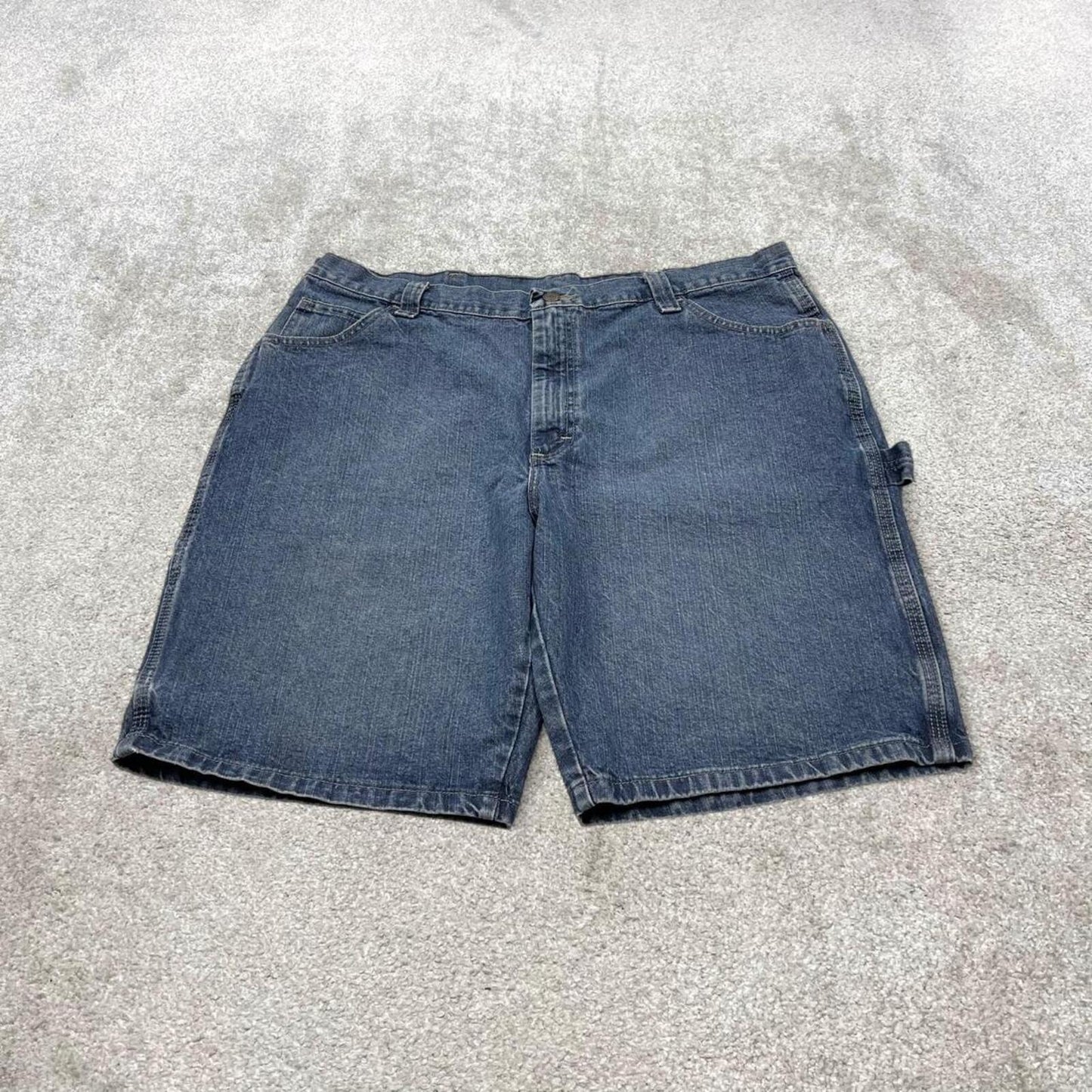Y2k baggy Wrangler carpenter shorts blue denim W38 Loose summer festival jorts