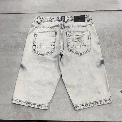 Acid wash denim shorts W32