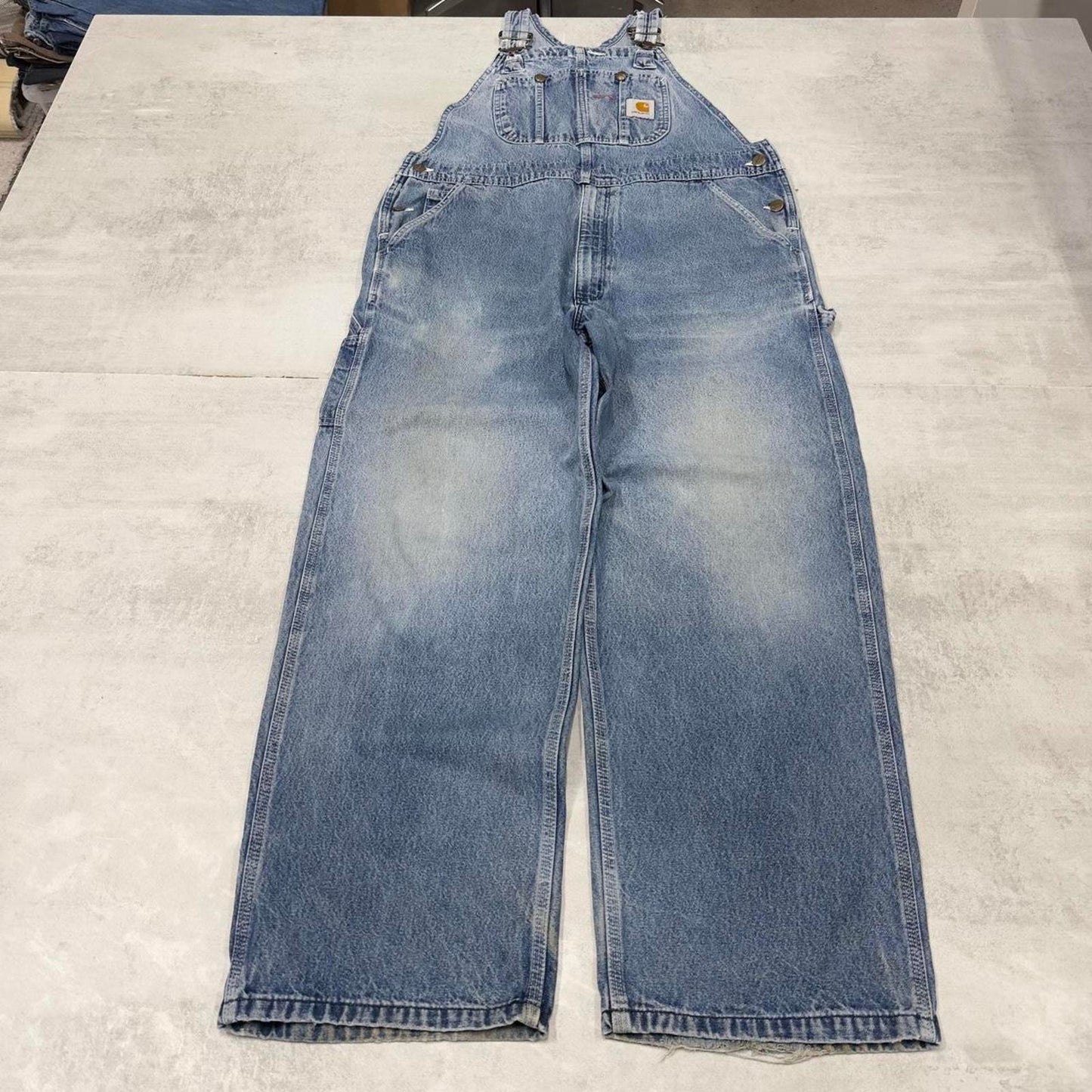 Blue Carhartt dungarees W38L30 mens denim overalls utility worker
