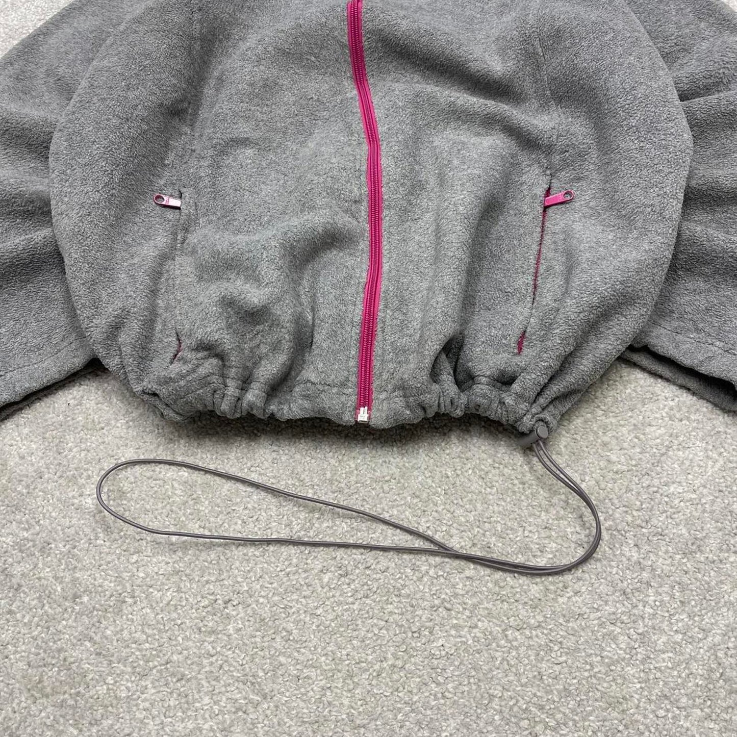 00s Columbia technical fleece 2XL women's grey full zip up y2k style autumn adjustable waist