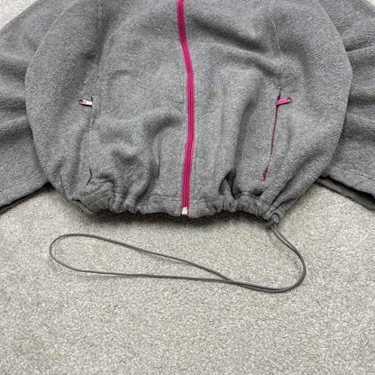 00s Columbia technical fleece 2XL women's grey full zip up y2k style autumn adjustable waist