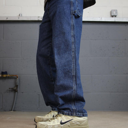 Wrangler carpenter jeans y2k blue W29L30 Loose straight leg skater style utility workwear trousers