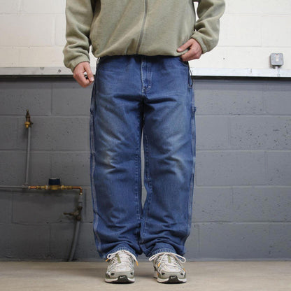Y2k baggy Dickies carpenter work jeans blue Loose fit wide-leg denim cargo skate pants