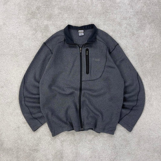 Y2K grey Columbia technical zip up fleece XXL embroidered logo chest pocket