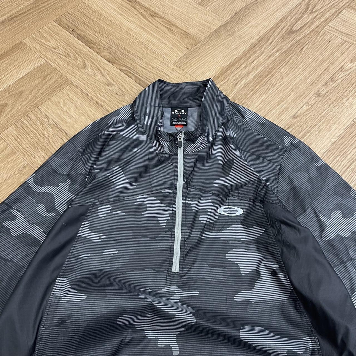 Y2K Oakley camo jacket lightweight technical Half zip thin autumn pull over coat