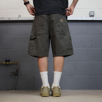 Baggy carpenter shorts utility cargo green Gravel Gear loose skater style summer shorts