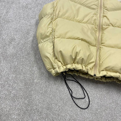 Y2K Nike technical puffer gilet cream Thick padded adjustable body warmer autumn hockey
