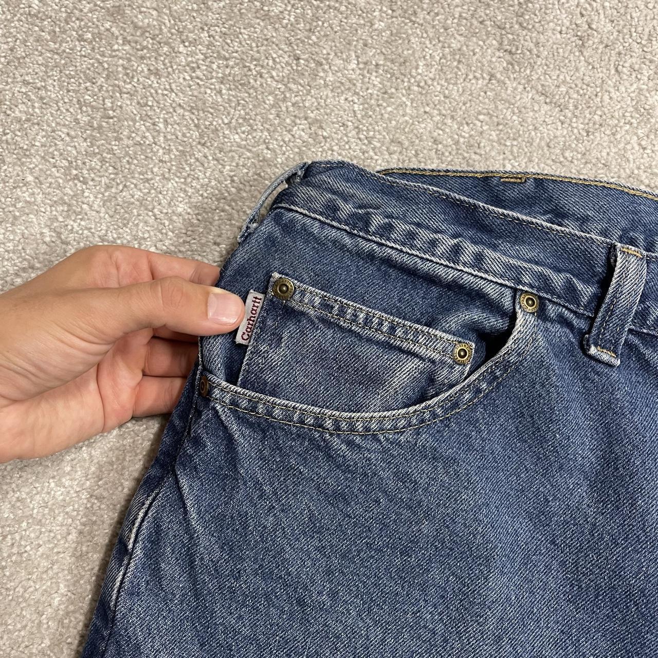 Vintage Carhartt jeans y2k denim blue Loose relaxed fit 5 pocket work pants