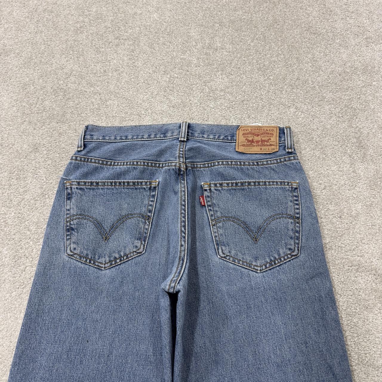 Levi’s 550 jeans Y2K blue relaxed denim Levi’s loose leg 2000s style pants red tab logo