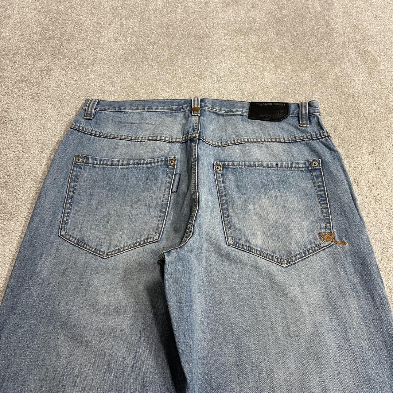 Rocawear baggy jeans y2k embroidered W36L33 blue denim Wide leg skater style surf pants