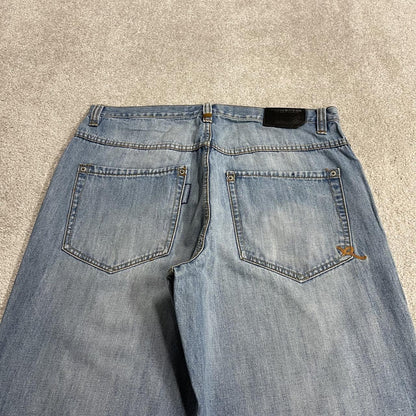 Rocawear baggy jeans y2k embroidered W36L33 blue denim Wide leg skater style surf pants