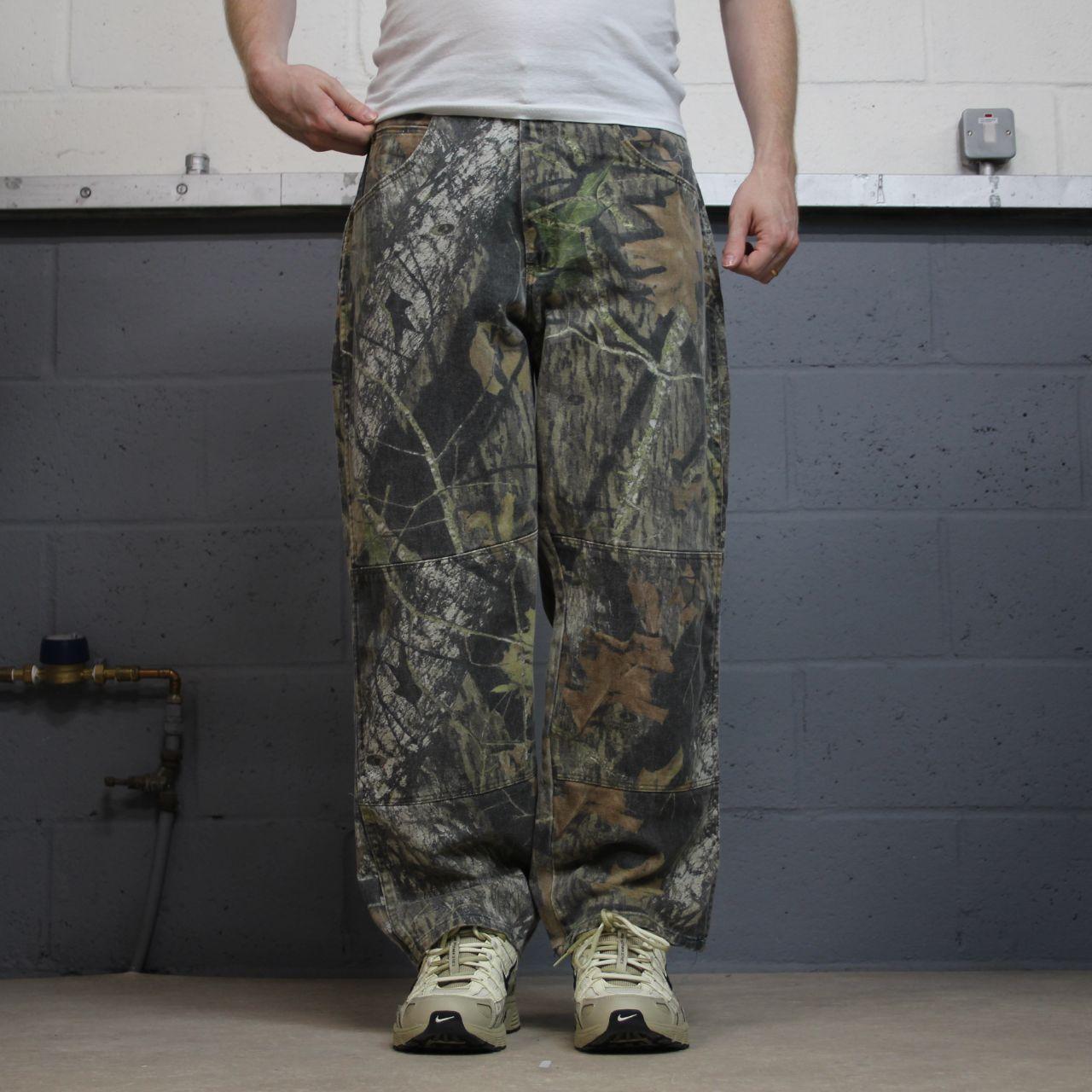 Wrangler camo jeans double knees y2k khaki Loose straight leg Realtree camouflage pants