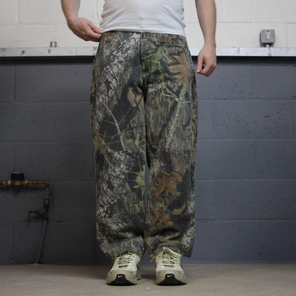Wrangler camo jeans double knees y2k khaki Loose straight leg Realtree camouflage pants