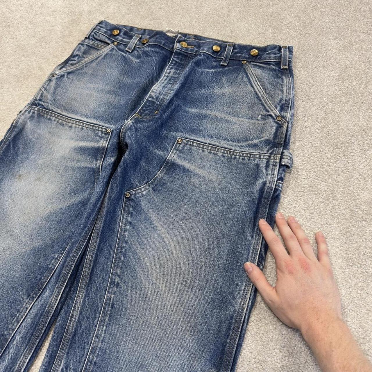 Carhartt double knee carpenter jeans denim blue Dungaree fit 100% cotton thick skater pants