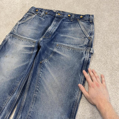 Carhartt double knee carpenter jeans denim blue Dungaree fit 100% cotton thick skater pants