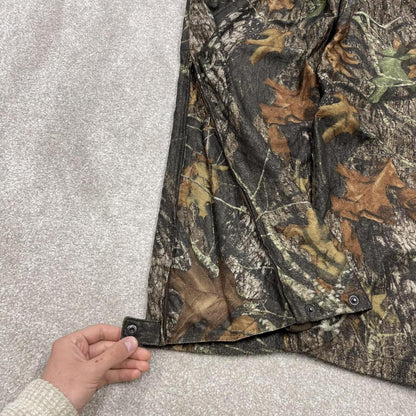 Vintage baggy camo cargo pants green Remington Mossy Oak tree camouflage fleece cargos