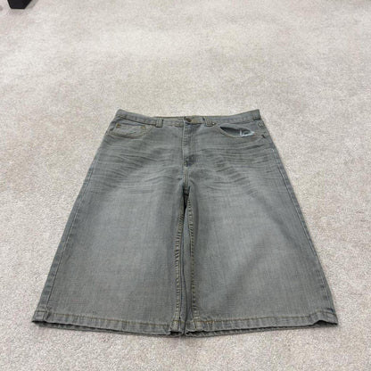 Long Baggy denim shorts y2k blue Brooklyn Xpress skater style brand surf jorts