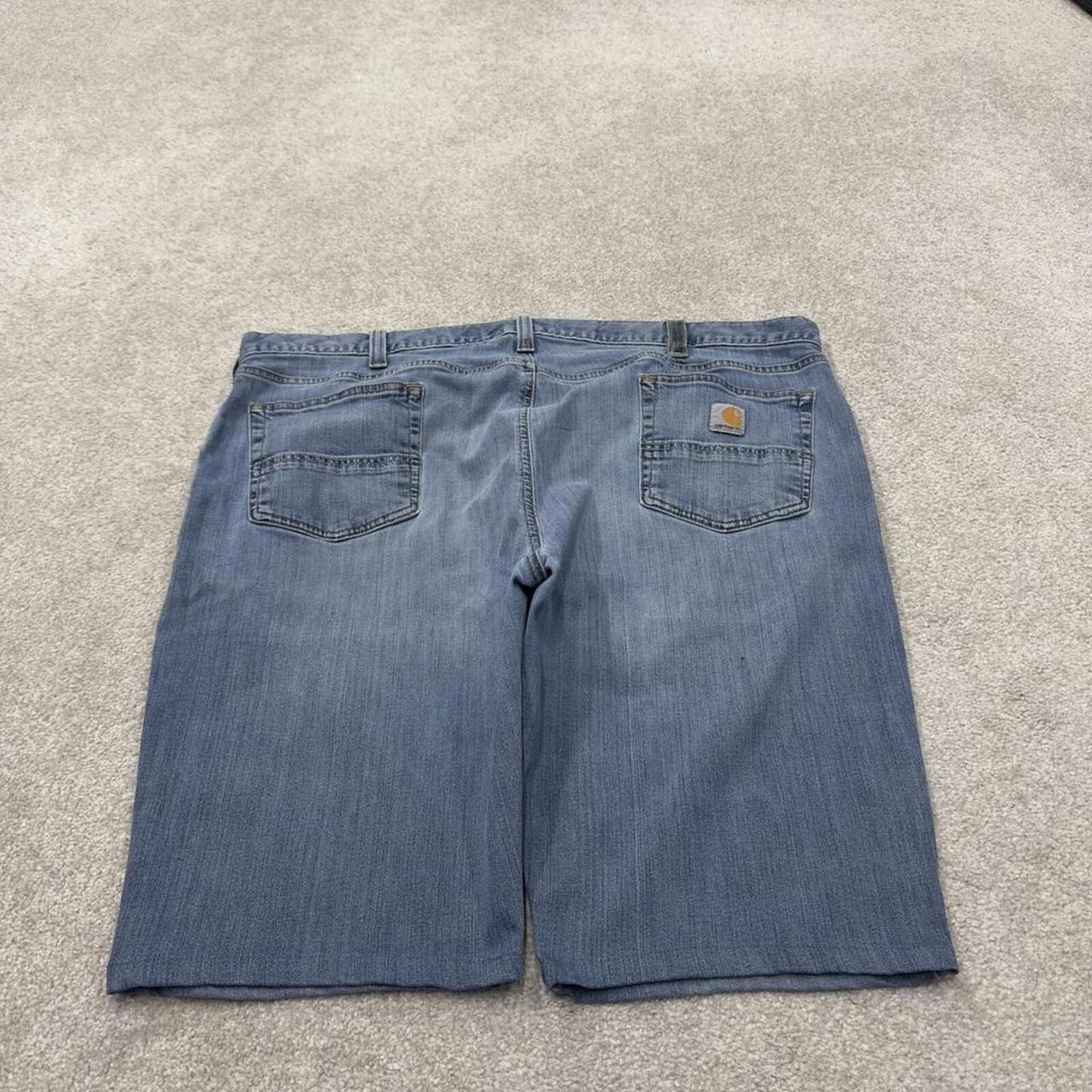 Carhartt denim shorts y2k faded blue Loose skater style work jorts