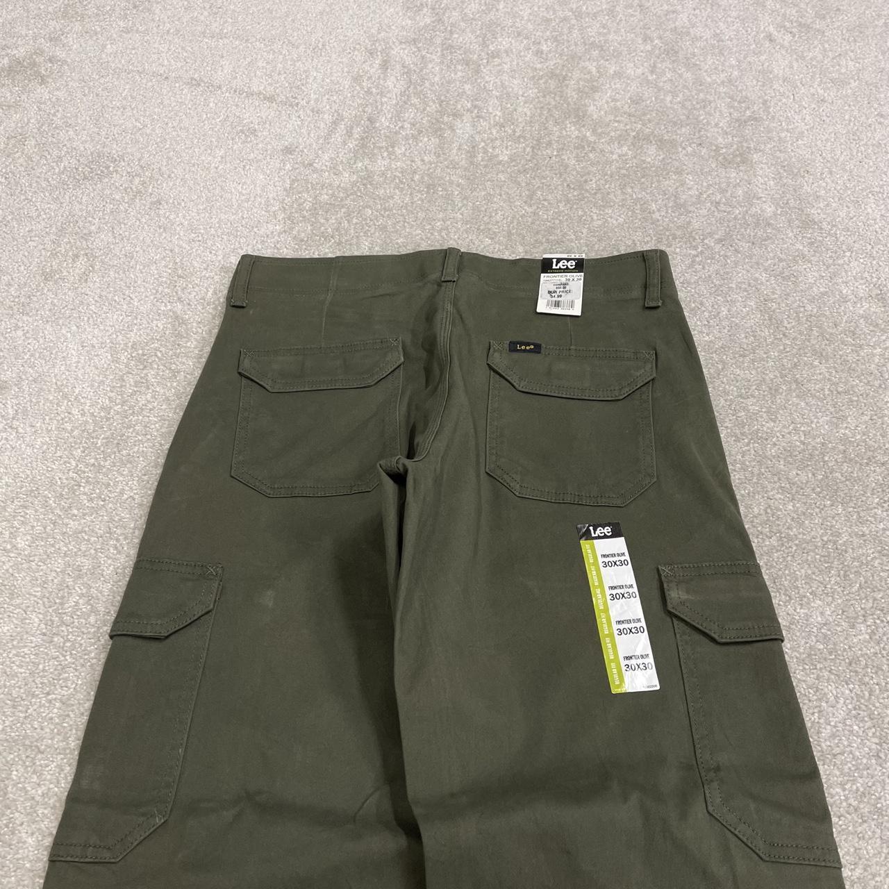 Y2K Lee cargo work pants green straight leg Regular straight fit chino hiking style trousers